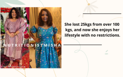 She lost 25kgs from over 100 kgs, and now she enjoys her lifestyle with no restrictions.
