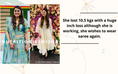She lost 10.5 kgs with a huge inch loss although she is working, she wishes to wear saree again.