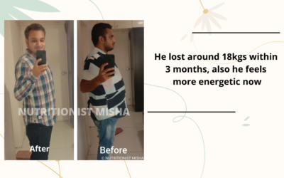 He lost around 18kgs within 3 months, also he feels more energetic now