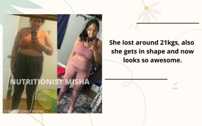 She lost around 21kgs, also she gets in shape and now looks so awesome.