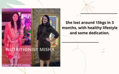 She lost around 15kgs in 3 months, with healthy lifestyle and some dedication.